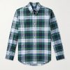 Button-Down Collar Logo-Embroidered Checked Cotton Oxford Shirt Button-Down Collar Logo-Embroidered Checked Cotton Oxford Shirt