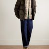 The Gorham Twill-Trimmed Quilted Glossed-Shell Hooded Down Jacket - OU The Gorham Twill-Trimmed Quilted Glossed-Shell Hooded Down Jacket - OU