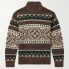 Cotton-Blend Jacquard Mock-Neck Sweater
