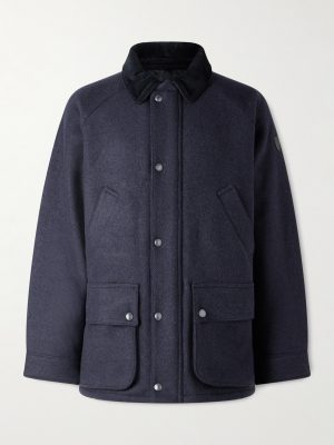 Logo-Appliquéd Cotton Corduroy-Trimmed Wool-Twill Jacket Logo-Appliquéd Cotton Corduroy-Trimmed Wool-Twill Jacket