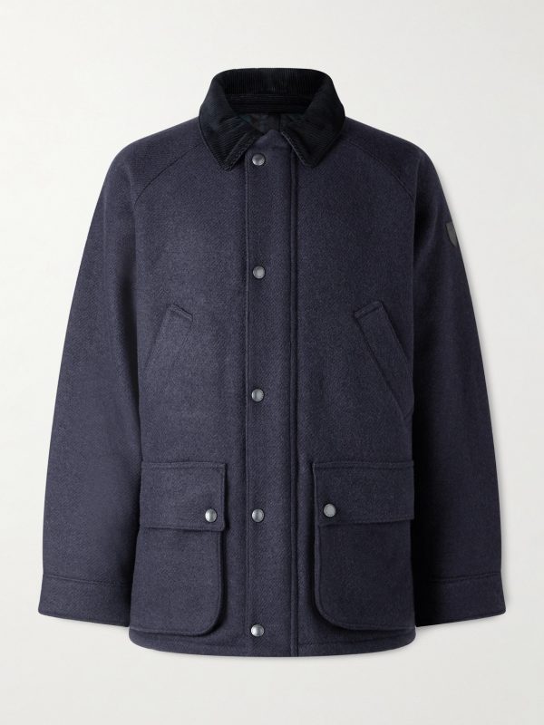Logo-Appliquéd Cotton Corduroy-Trimmed Wool-Twill Jacket Logo-Appliquéd Cotton Corduroy-Trimmed Wool-Twill Jacket