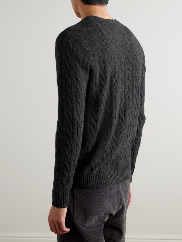 Cable-Knit Wool and Cashmere-Blend Sweater - BK