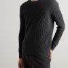Cable-Knit Wool and Cashmere-Blend Sweater - FR