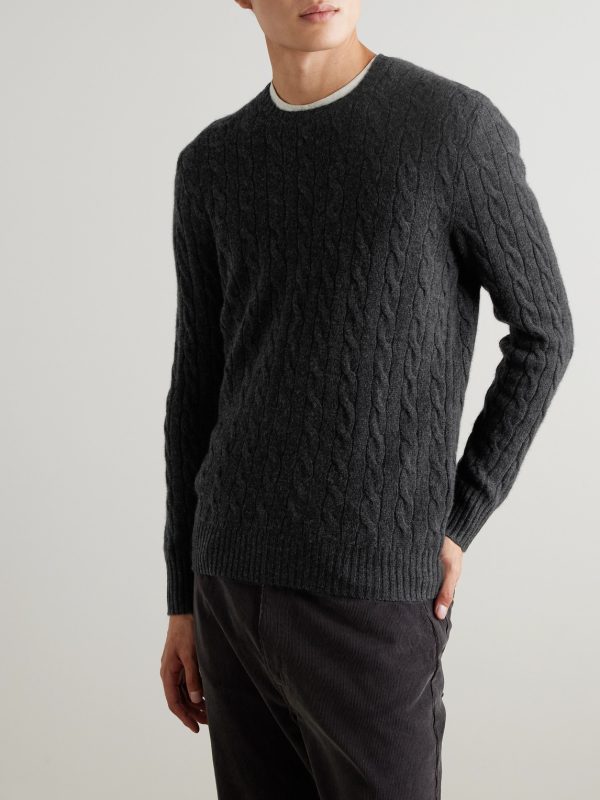 Cable-Knit Wool and Cashmere-Blend Sweater - FR
