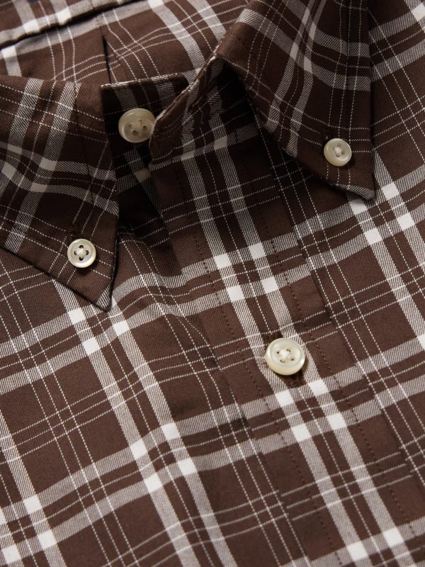 Button-Down Checked Logo-Embroidered Cotton Shirt - CU Button-Down Checked Logo-Embroidered Cotton Shirt - CU