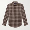 Button-Down Checked Logo-Embroidered Cotton Shirt Button-Down Checked Logo-Embroidered Cotton Shirt