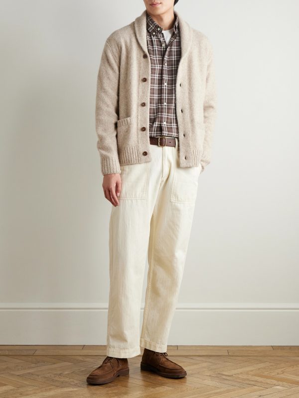 Button-Down Checked Logo-Embroidered Cotton Shirt - OU Button-Down Checked Logo-Embroidered Cotton Shirt - OU