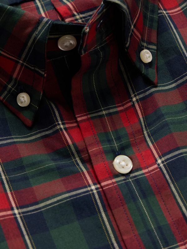 Button-Down Checked Logo-Embroidered Cotton Shirt - CU Button-Down Checked Logo-Embroidered Cotton Shirt - CU