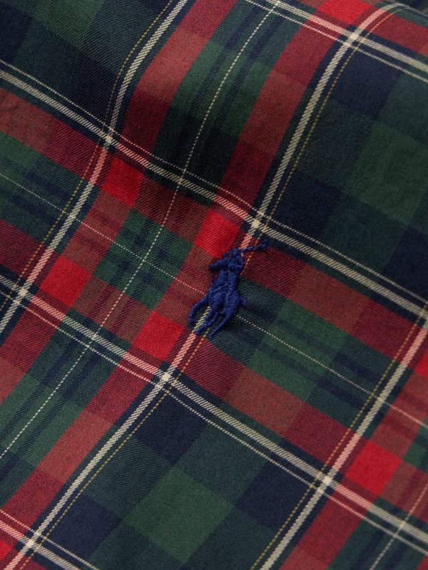 Button-Down Checked Logo-Embroidered Cotton Shirt - E1 Button-Down Checked Logo-Embroidered Cotton Shirt - E1