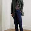 Button-Down Checked Logo-Embroidered Cotton Shirt - OU Button-Down Checked Logo-Embroidered Cotton Shirt - OU