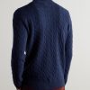 Logo-Embroidered Cable-Knit Wool and Cashmere-Blend Rollneck Sweater - BK Logo-Embroidered Cable-Knit Wool and Cashmere-Blend Rollneck Sweater - BK