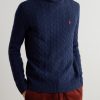 Logo-Embroidered Cable-Knit Wool and Cashmere-Blend Rollneck Sweater - FR Logo-Embroidered Cable-Knit Wool and Cashmere-Blend Rollneck Sweater - FR