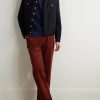 Logo-Embroidered Cable-Knit Wool and Cashmere-Blend Rollneck Sweater - OU Logo-Embroidered Cable-Knit Wool and Cashmere-Blend Rollneck Sweater - OU