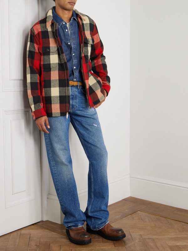 Checked Wool-Blend Overshirt - OU Checked Wool-Blend Overshirt - OU