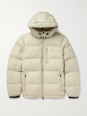 Gorham Logo-Embroidered Quilted Recycled-Ripstop Hooded Down Jacket Gorham Logo-Embroidered Quilted Recycled-Ripstop Hooded Down Jacket