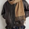 Fringed Logo-Embroidered Cashmere Scarf - OU