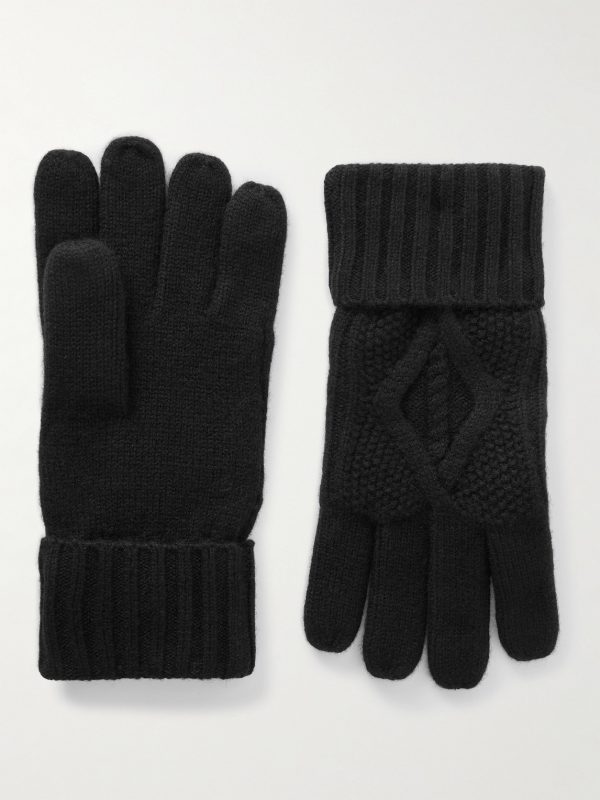 Cable-Knit Wool and Cashmere-Blend Gloves Cable-Knit Wool and Cashmere-Blend Gloves