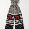 Cable-Knit and Fair Isle Wool, Cotton and Linen-Blend Scarf Cable-Knit and Fair Isle Wool, Cotton and Linen-Blend Scarf