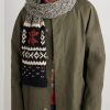 Cable-Knit and Fair Isle Wool, Cotton and Linen-Blend Scarf - OU Cable-Knit and Fair Isle Wool, Cotton and Linen-Blend Scarf - OU