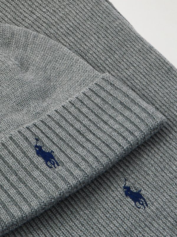 Logo-Embroidered Ribbed Wool Beanie and Scarf Set - CU Logo-Embroidered Ribbed Wool Beanie and Scarf Set - CU