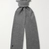 Logo-Embroidered Ribbed Wool Beanie and Scarf Set - E1 Logo-Embroidered Ribbed Wool Beanie and Scarf Set - E1