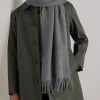 Logo-Embroidered Fringed Pinstriped Cashmere and Wool-Blend Scarf - OU Logo-Embroidered Fringed Pinstriped Cashmere and Wool-Blend Scarf - OU
