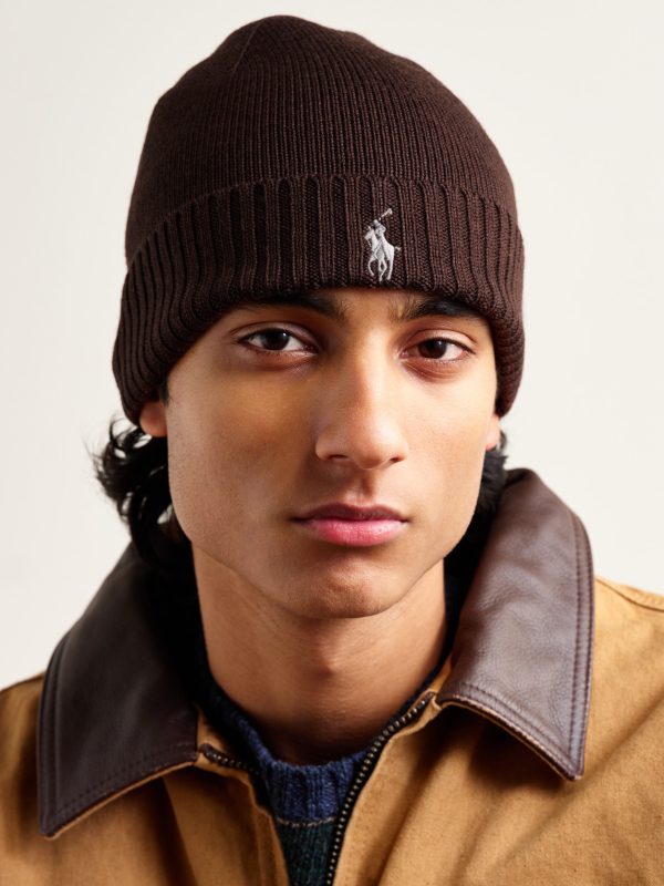 Logo-Embroidered Wool Beanie - OU
