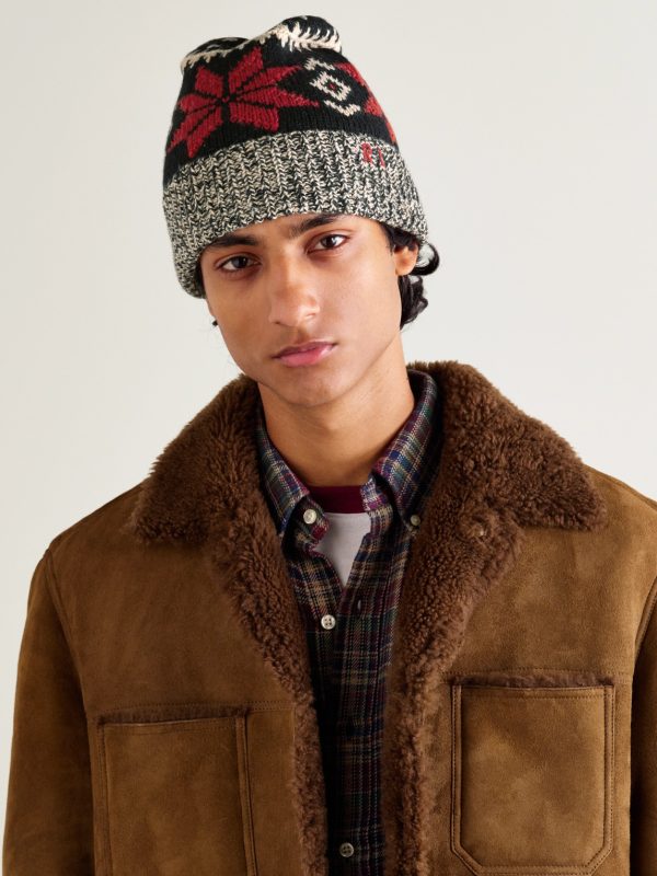 Fair Isle Wool, Cotton and Linen-Blend Beanie - OU Fair Isle Wool, Cotton and Linen-Blend Beanie - OU