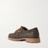 Askook Leather-Trimmed Waxed-Suede Boat Shoes - BK