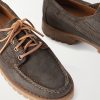 Askook Leather-Trimmed Waxed-Suede Boat Shoes - CU