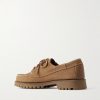 Askook Leather-Trimmed Waxed-Suede Boat Shoes - BK Askook Leather-Trimmed Waxed-Suede Boat Shoes - BK
