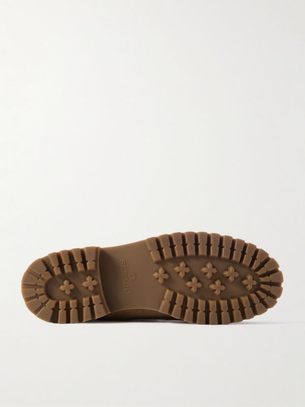 Askook Leather-Trimmed Waxed-Suede Boat Shoes - E1 Askook Leather-Trimmed Waxed-Suede Boat Shoes - E1