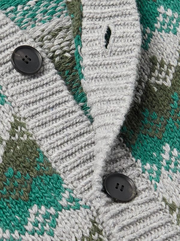 Jacquard-Knit Cashmere and Wool-Blend Cardigan - CU Jacquard-Knit Cashmere and Wool-Blend Cardigan - CU