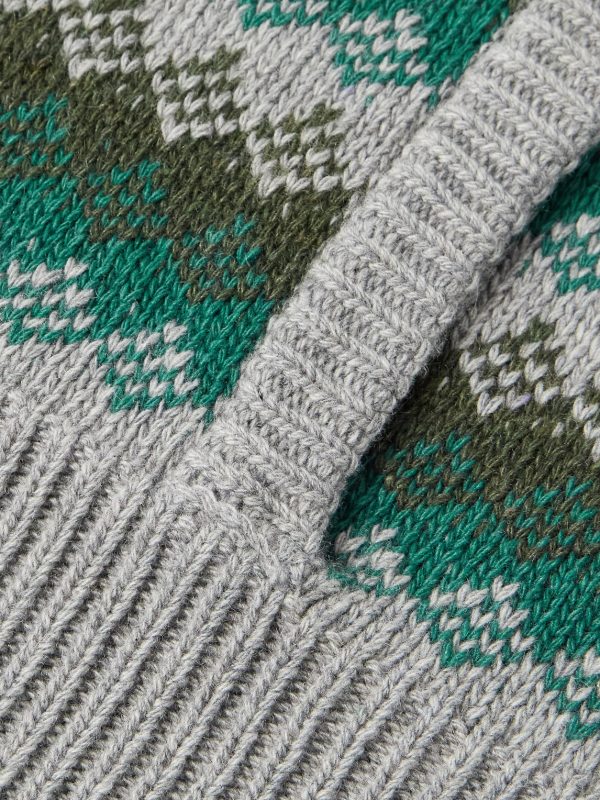 Jacquard-Knit Cashmere and Wool-Blend Cardigan - E1 Jacquard-Knit Cashmere and Wool-Blend Cardigan - E1