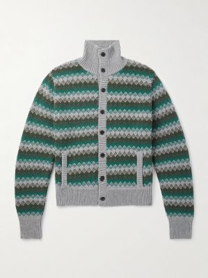Jacquard-Knit Cashmere and Wool-Blend Cardigan Jacquard-Knit Cashmere and Wool-Blend Cardigan