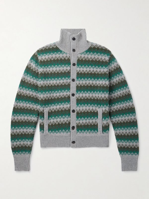 Jacquard-Knit Cashmere and Wool-Blend Cardigan Jacquard-Knit Cashmere and Wool-Blend Cardigan