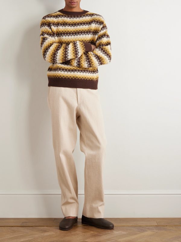 Jacquard-Knit Cashmere and Wool-Blend Sweater - OU Jacquard-Knit Cashmere and Wool-Blend Sweater - OU