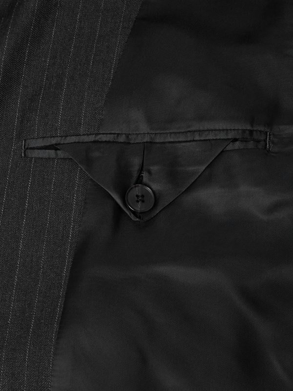 Pinstriped Wool Suit Jacket - E1