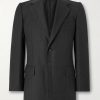 Pinstriped Wool Suit Jacket