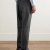 Tapered Cropped Brushed-Wool Suit Trousers - BK Tapered Cropped Brushed-Wool Suit Trousers - BK