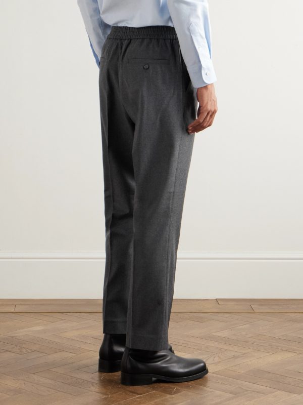Tapered Cropped Brushed-Wool Suit Trousers - BK Tapered Cropped Brushed-Wool Suit Trousers - BK