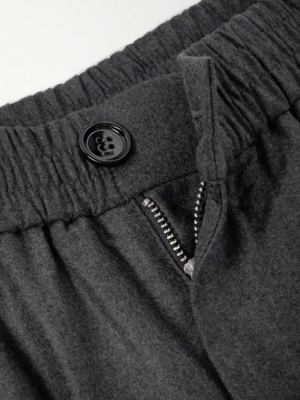 Tapered Cropped Brushed-Wool Suit Trousers - E1 Tapered Cropped Brushed-Wool Suit Trousers - E1