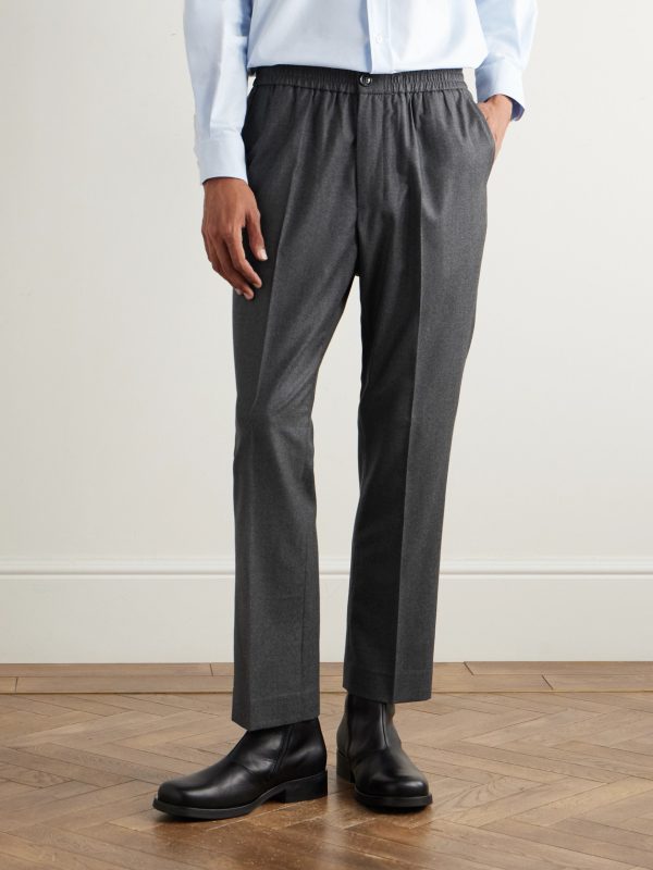 Tapered Cropped Brushed-Wool Suit Trousers - FR Tapered Cropped Brushed-Wool Suit Trousers - FR