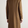 Double-Breasted Wool-Gabardine Coat - BK Double-Breasted Wool-Gabardine Coat - BK