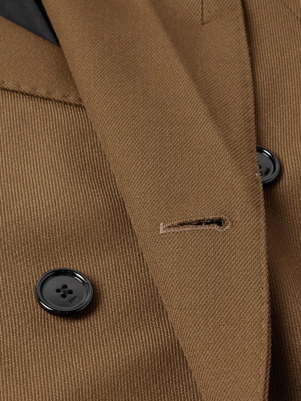 Double-Breasted Wool-Gabardine Coat - CU Double-Breasted Wool-Gabardine Coat - CU