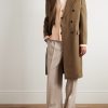 Double-Breasted Wool-Gabardine Coat - OU Double-Breasted Wool-Gabardine Coat - OU