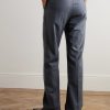 Virgin Wool-Flannel Straight-Leg Drawstring Trousers - BK Virgin Wool-Flannel Straight-Leg Drawstring Trousers - BK