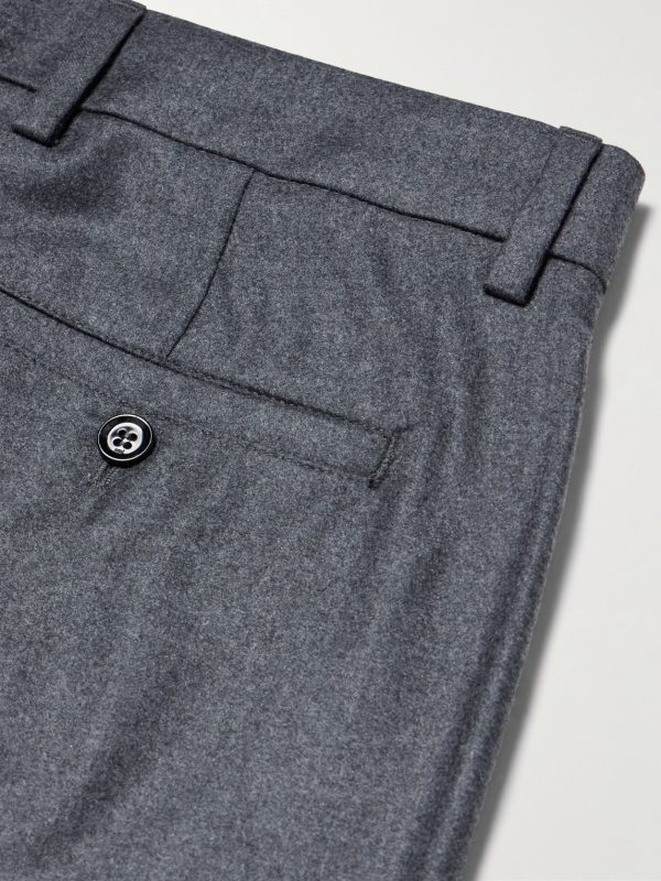 Virgin Wool-Flannel Straight-Leg Drawstring Trousers - CU Virgin Wool-Flannel Straight-Leg Drawstring Trousers - CU