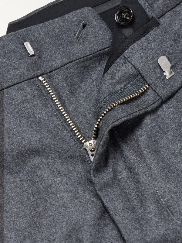 Virgin Wool-Flannel Straight-Leg Drawstring Trousers - E1 Virgin Wool-Flannel Straight-Leg Drawstring Trousers - E1