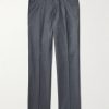 Virgin Wool-Flannel Straight-Leg Drawstring Trousers Virgin Wool-Flannel Straight-Leg Drawstring Trousers